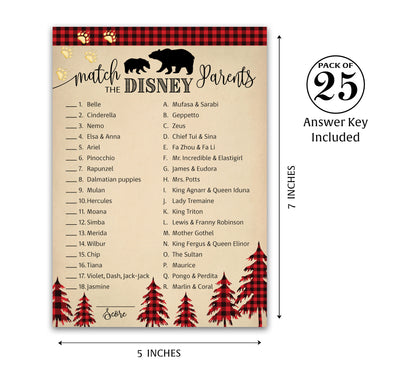 Lumberjack Cartoon Parent Match Game • Pack of 25 • Buffalo Plaid