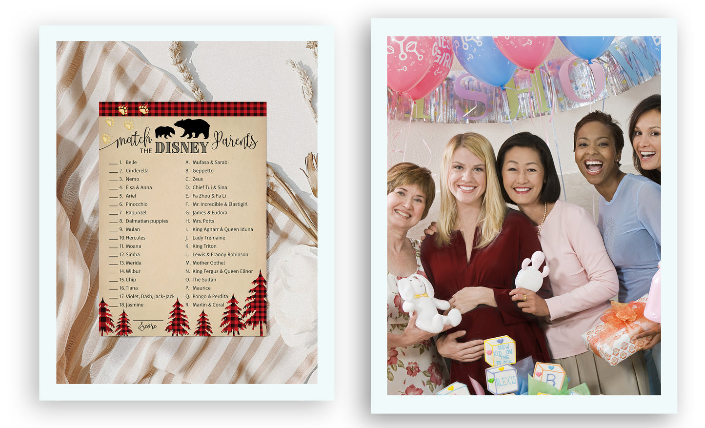 Lumberjack Cartoon Parent Match Game • Pack of 25 • Buffalo Plaid