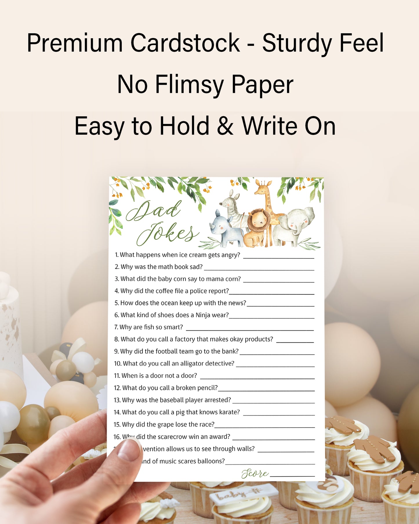 Safari Animals Baby Shower Game - Disney Parent Match • SET of 25