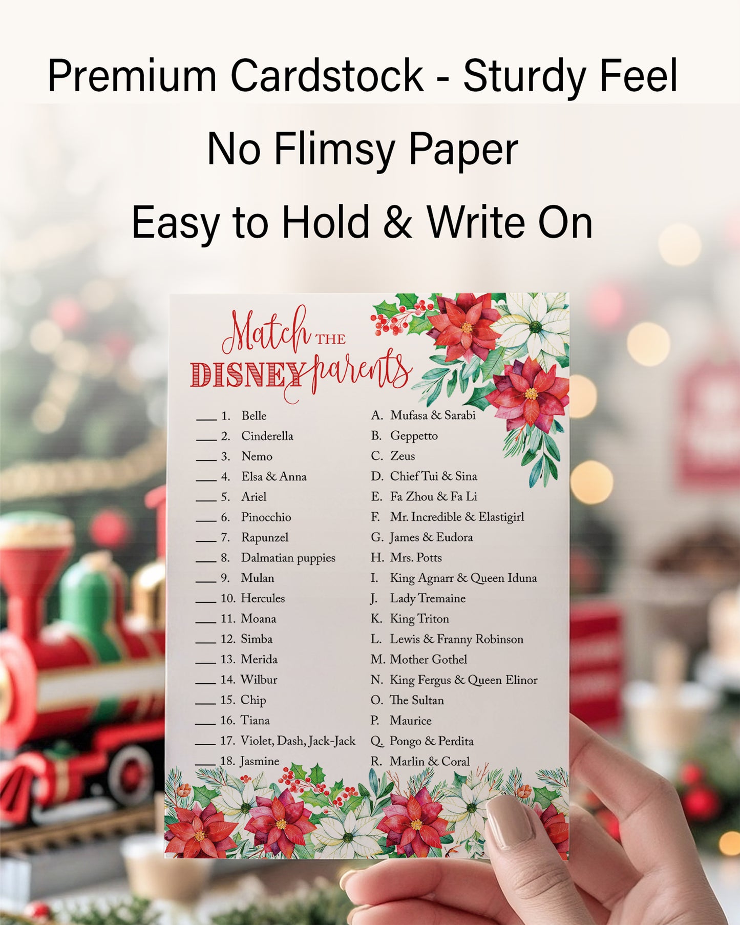 Christmas Baby Shower Game – Disney Parent Match – 25 Pack | Fun Holiday Baby Shower Activity & Xmas Party Game