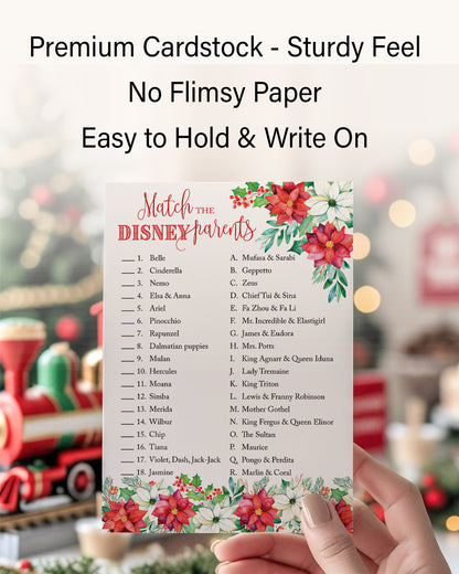 Christmas Baby Shower Game – Disney Parent Match – 25 Pack | Fun Holiday Baby Shower Activity & Xmas Party Game