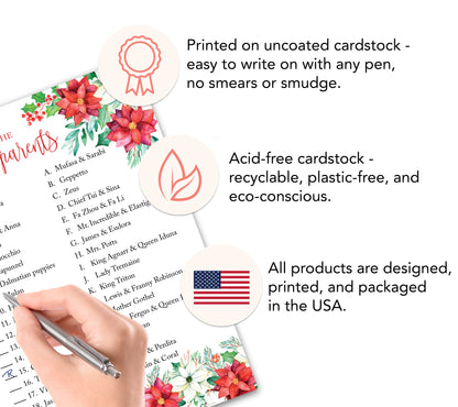 Christmas Baby Shower Game – Disney Parent Match – 25 Pack | Fun Holiday Baby Shower Activity & Xmas Party Game