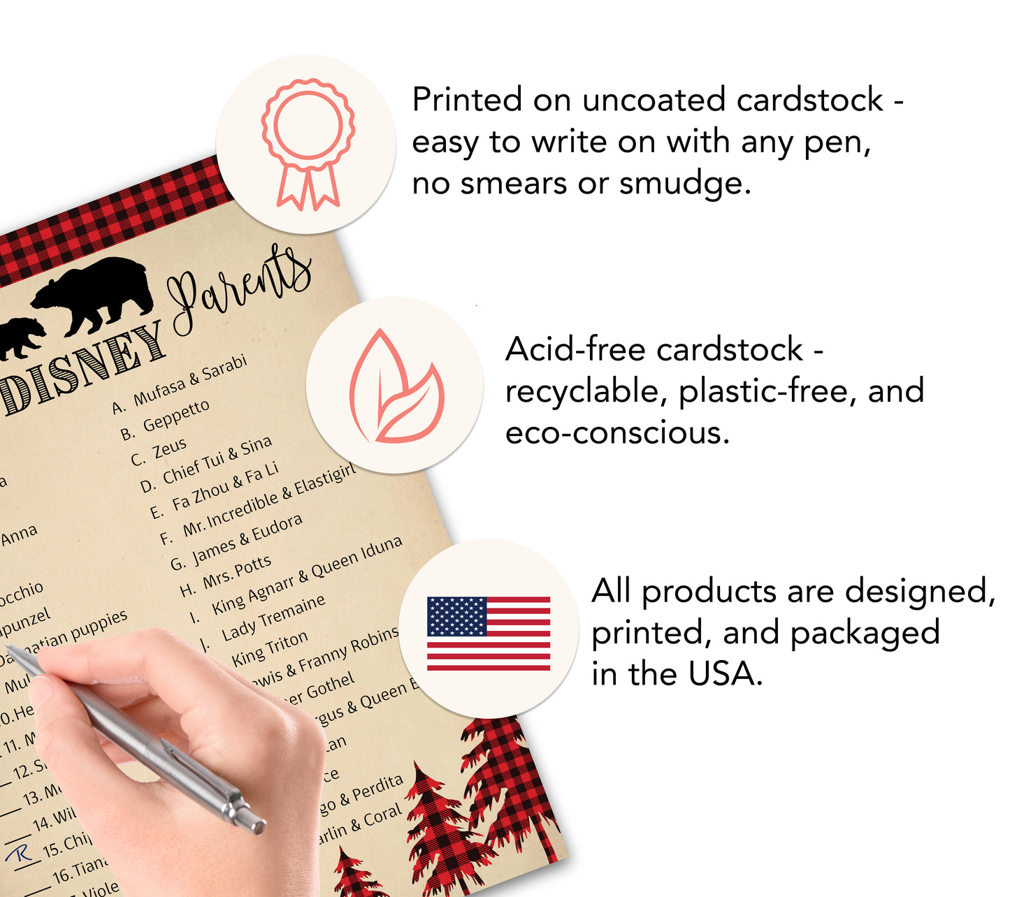 Lumberjack Cartoon Parent Match Game • Pack of 25 • Buffalo Plaid