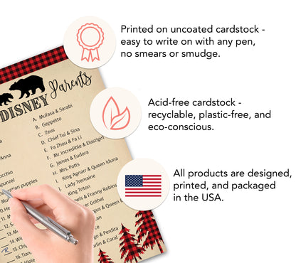 Lumberjack Cartoon Parent Match Game • Pack of 25 • Buffalo Plaid