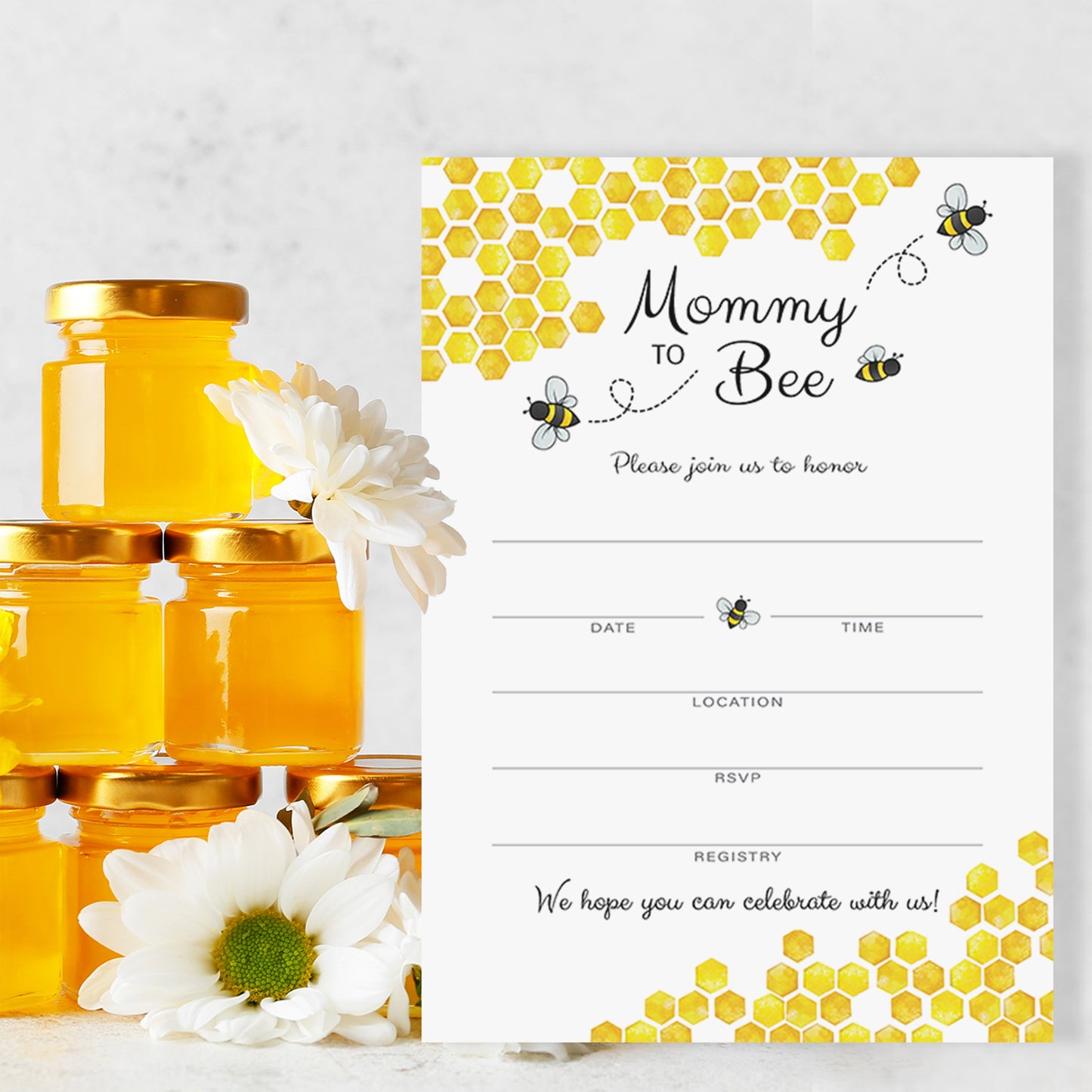 Bumble Bee Baby Shower INVITATIONS — Pack of 25