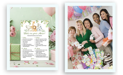 Safari Animals Baby Shower Game - What's On Your Phone • SET of 25