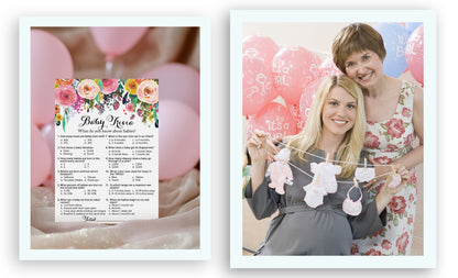 Garden Baby Shower Game - Baby Trivia • SET of 25