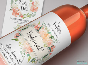 Custom Will You Be My Bridesmaid Wine Bottle Label