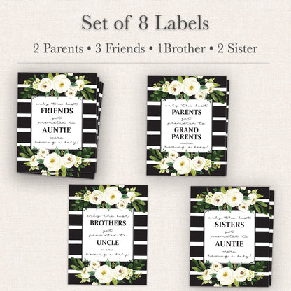 Family & Friends Pregnancy Announcement Wine Labels • Set of 8 • Final Sale