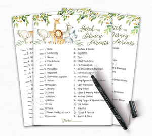 Match the Disney Parents Baby Shower Game