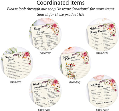 Floral Bohemian Baby Shower Game - Find The Guest • SET of 25