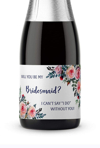 Will You Be My Bridesmaid Mini Champagne Labels • Bridesmaid Proposal, Maid / Matron of Honor Ask • SET of 12