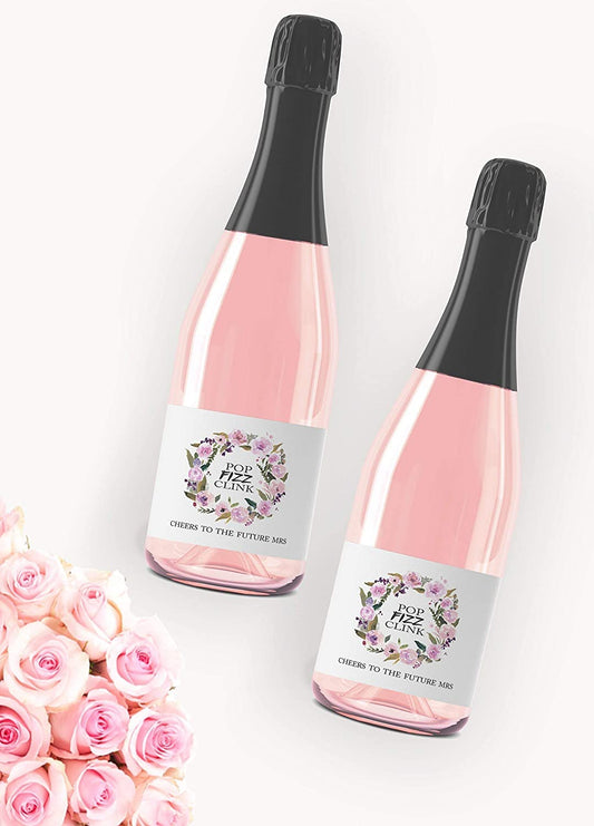 Cheers To The Future Mrs • Pop Fizz Clink! • Bachelorette Party, Bridal Shower Mini Champagne Labels • SET of 12