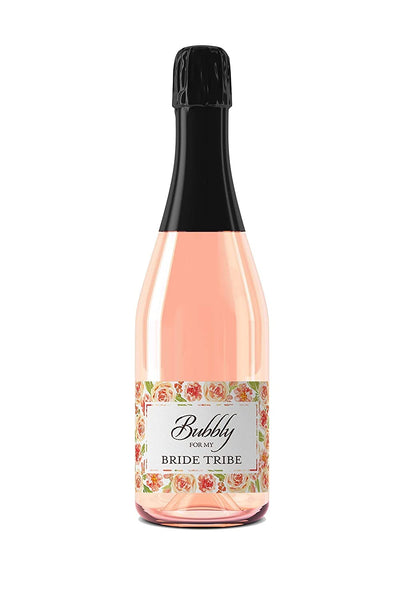 Bride Tribe Bubbly • Bachelorette Party, Bridal Shower Mini Champagne Labels • SET of 12