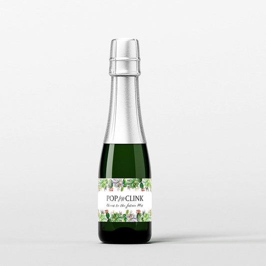 Cheers To The Future Mrs • Pop Fizz Clink! • Bachelorette Party, Bridal Shower Mini Champagne Labels • SET of 12