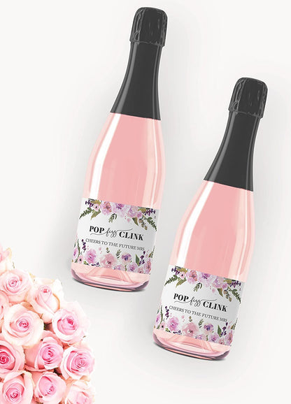 Cheers To The Future Mrs • Pop Fizz Clink! • Bachelorette Party, Bridal Shower Mini Champagne Labels • SET of 12
