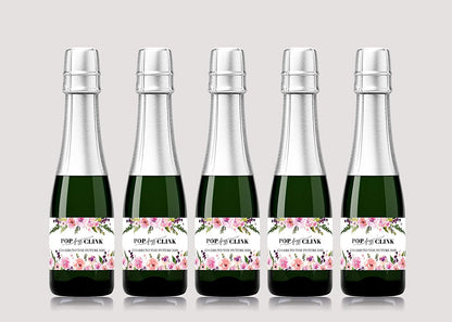 Cheers To The Future Mrs • Pop Fizz Clink! • Bachelorette Party, Bridal Shower Mini Champagne Labels • SET of 12