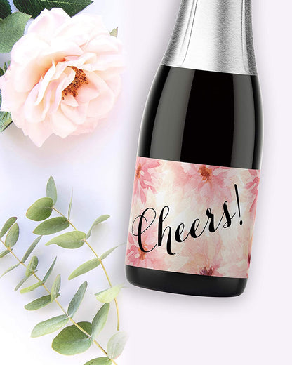 Cheers! Mini Champagne Labels • Engagement Party, Bachelorette Party, Wedding Reception / Rehearsal Dinner • SET of 18