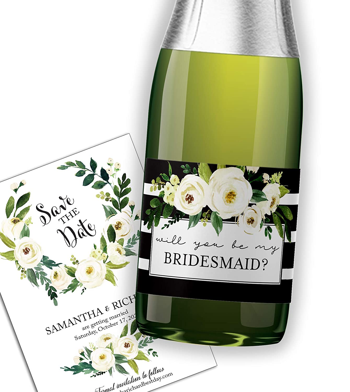 Will You Be My Bridesmaid Mini Champagne Labels • Bridesmaid Proposal, Maid / Matron of Honor Ask • SET of 10