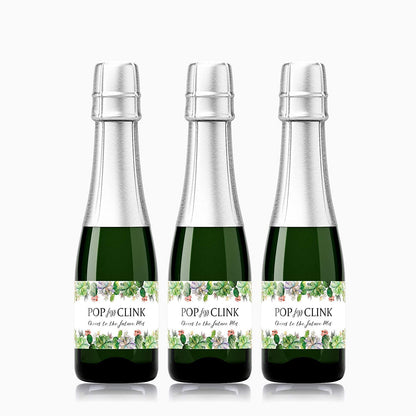 Cheers To The Future Mrs • Pop Fizz Clink! • Bachelorette Party, Bridal Shower Mini Champagne Labels • SET of 12
