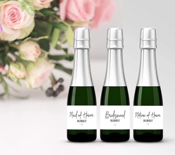 Will You Be My Bridesmaid Mini Champagne Labels • Bridesmaid Proposal, Maid / Matron of Honor Ask • SET of 10