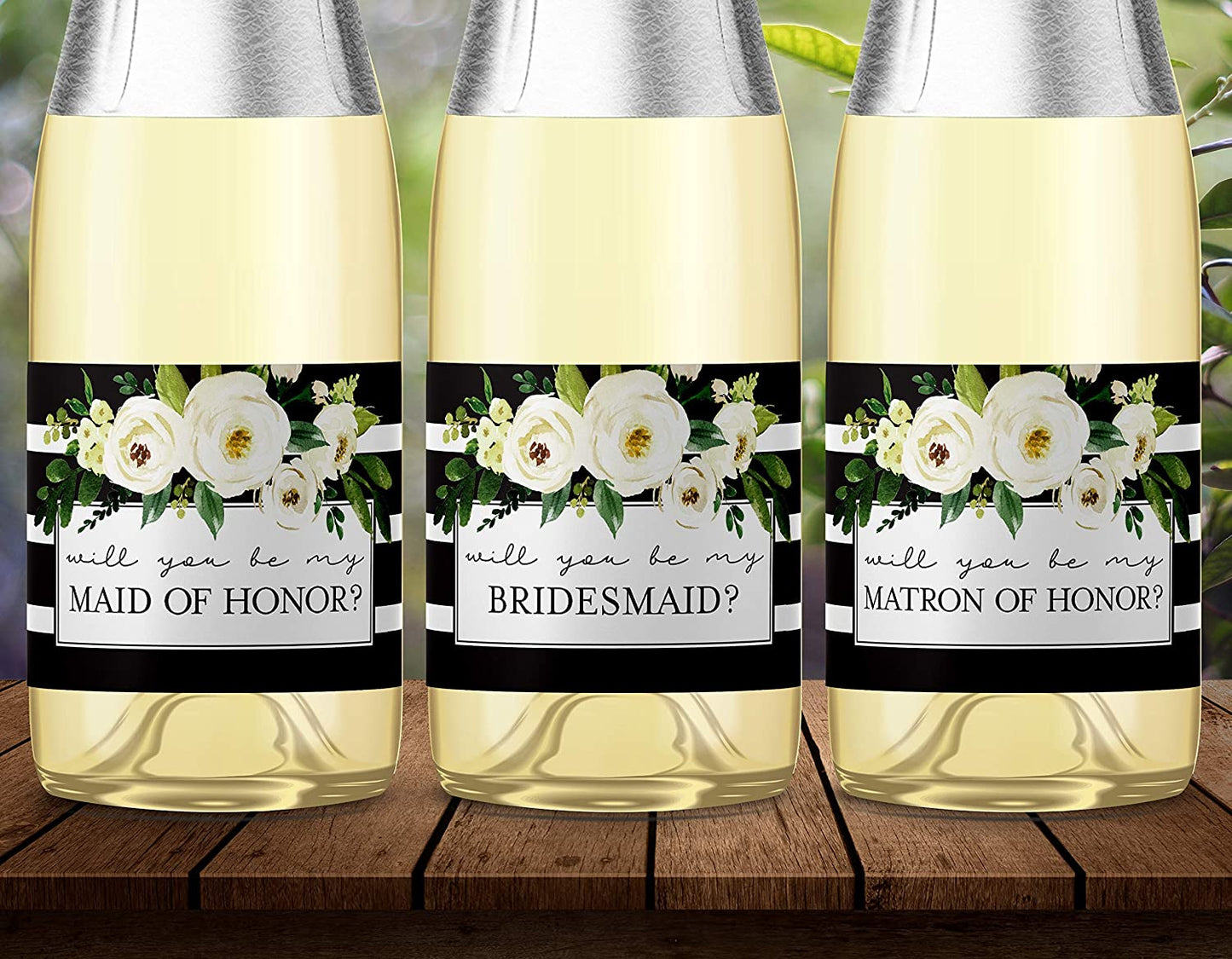 Will You Be My Bridesmaid Mini Champagne Labels • Bridesmaid Proposal, Maid / Matron of Honor Ask • SET of 10