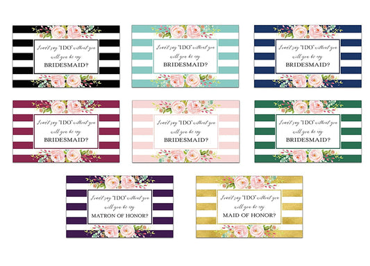 Will You Be My Bridesmaid Mini Champagne Labels • Bridesmaid Proposal, Maid / Matron of Honor Ask • 8 DIFFERENT Colors • SET of 14