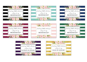 Will You Be My Bridesmaid Mini Champagne Labels • Bridesmaid Proposal, Maid / Matron of Honor Ask • 8 DIFFERENT Colors • SET of 14