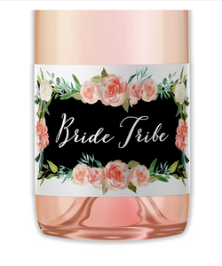 Bride Tribe • Bachelorette Party, Bridal Shower Mini Champagne Labels • SET of 12