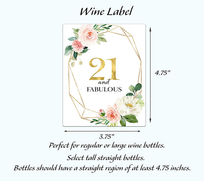 21st Birthday Gift• For Friend Stickers, Finally Legal, Fabulous, Wine Bottle Labels • SET of 4 Wine Labels