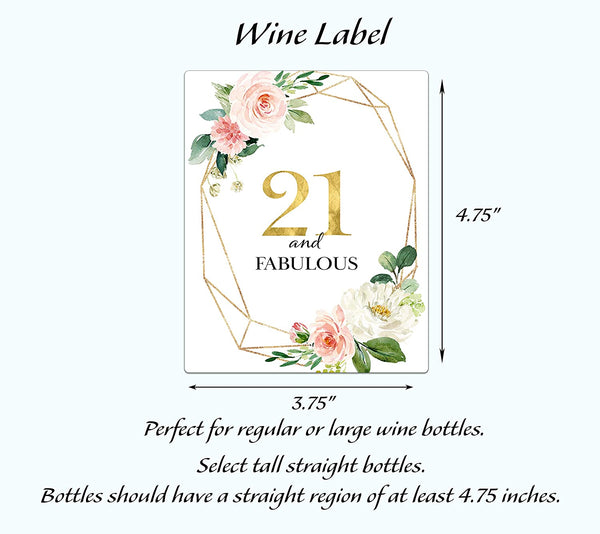 21st Birthday Gift• For Friend Stickers, Finally Legal, Fabulous, Wine Bottle Labels • SET of 4 Wine Labels