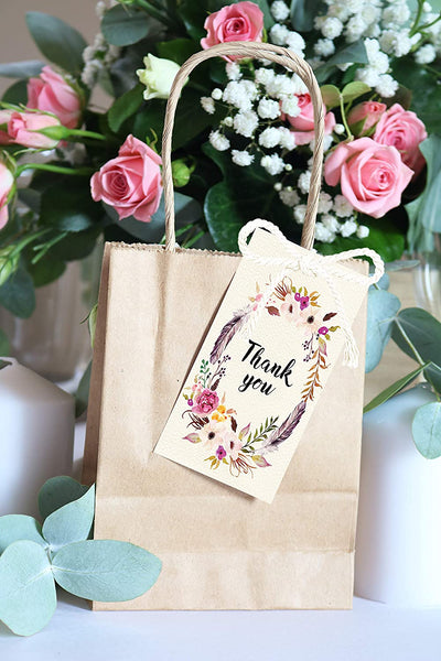 Boho Floral Favor Tags - Thank You Tags • SET of 25