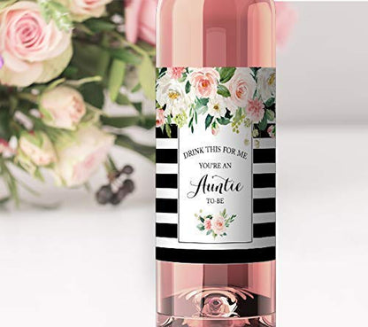 Drink This For Me - You're An Auntie-To-Be Wine Labels • Pregnancy Announcement • SET of 5